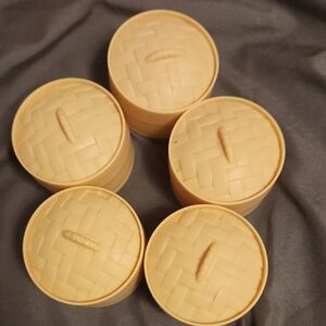 Set of 5 Bamboo-Style Containers